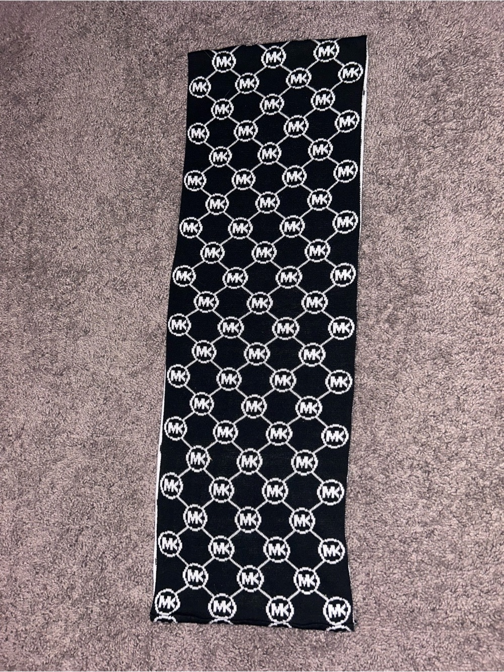 Michael Kors Black and White MK Logo Scarf